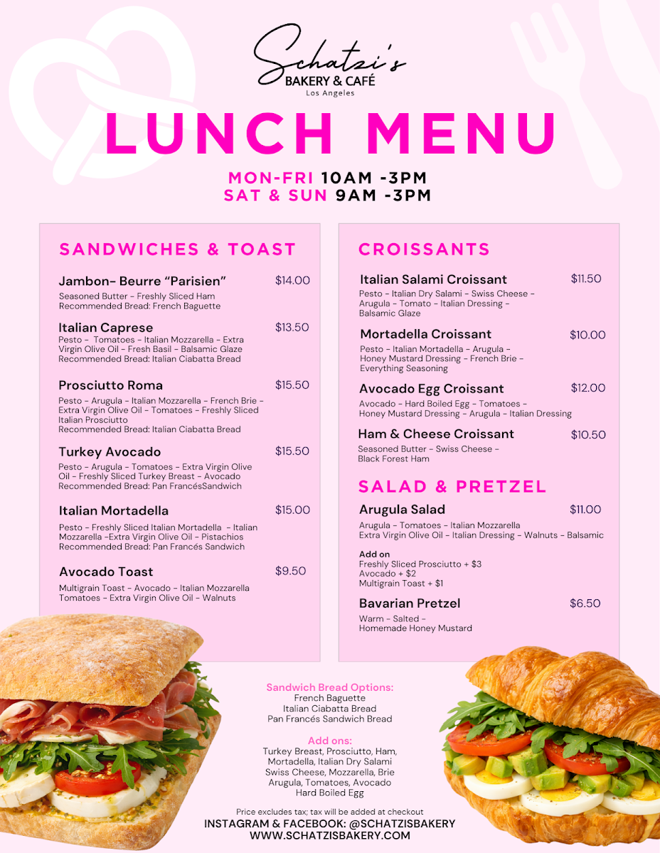 Menu Schatzi's Bakery & Café-1